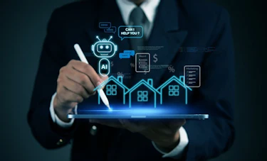 Tablet KI Animation Mensch